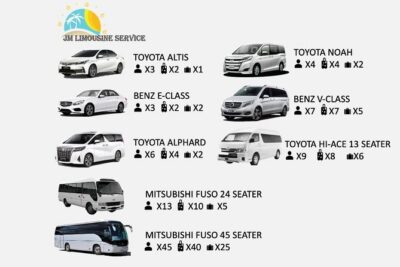 Singapore Airport Private Transfer Service: 4 Seater Car to 45 Seater Bus