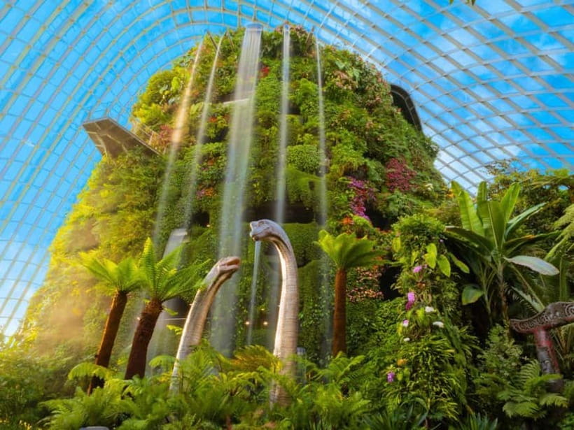 Singapore: Gardens by the Bay & Jurassic World with Pickup - Cloud Forest and the 35-Meter Waterfall