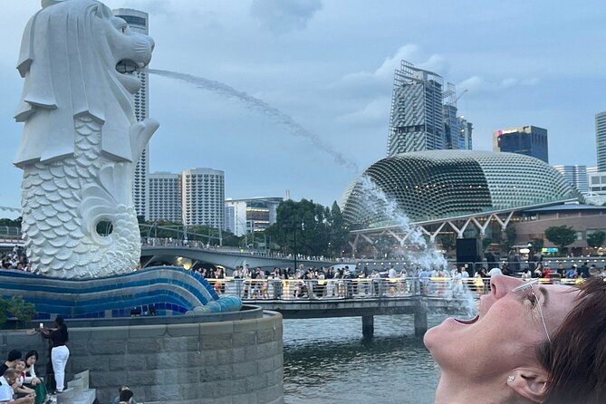 Singapore Guided Night Tour with 2 Light Shows & River Cruise - Merlion Park and the best quick photo stop