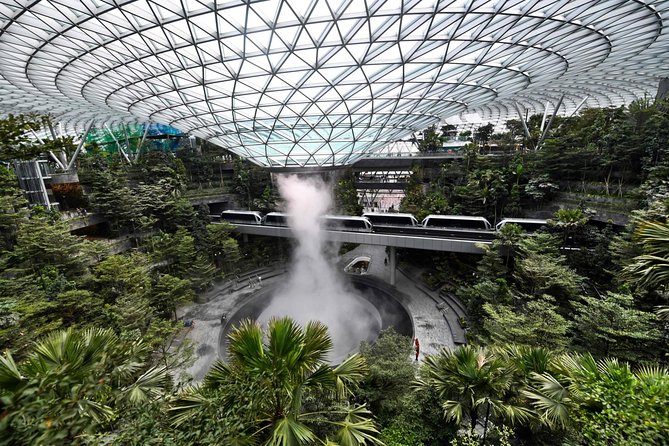 Singapore: Jewel Changi Airport - The Rain Vortex and the glass dome
