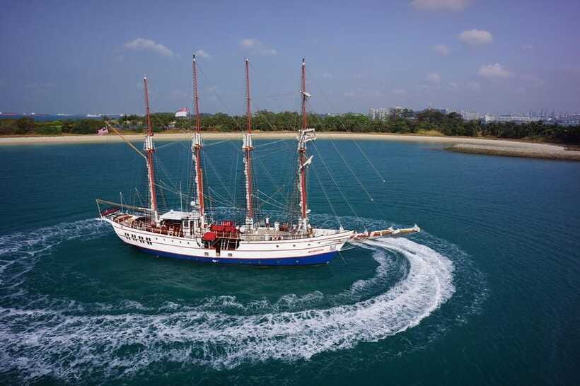 Singapore: Sunset Tall Ship Cruise with 4-Course Meal - What the skyline looks like from the water